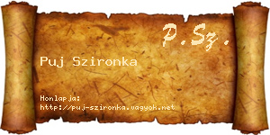 Puj Szironka névjegykártya
